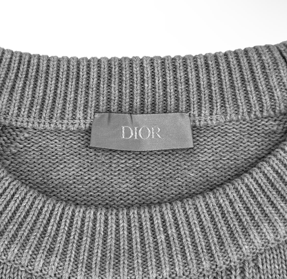 [S] Dior 디올 남성 오블리크 자카드 인서트 사이드라인 니트 그레이 상품이미지7