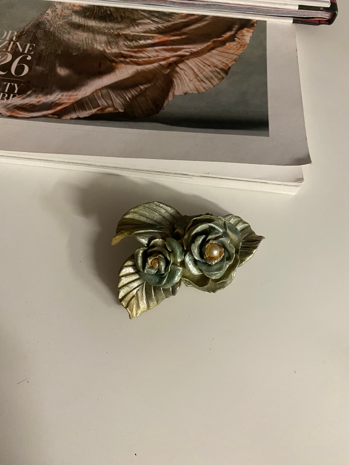 일본수입 빈티지 로즈 장미 브로치 상품이미지2