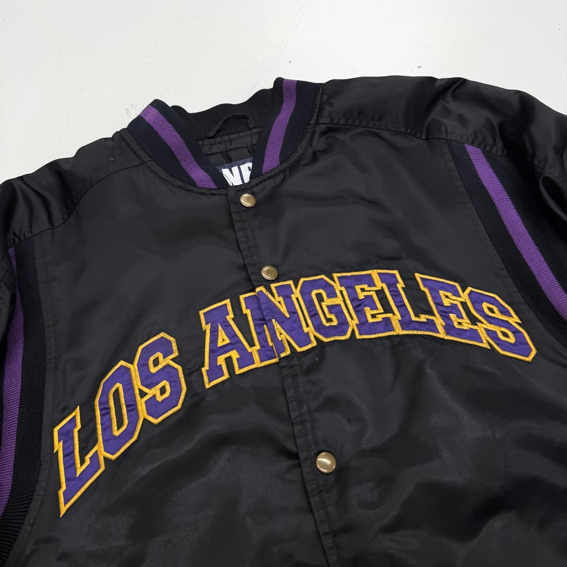 NBA 90s 레이커스 빅로고 올드스쿨 베스킷볼 바시티 점퍼 자켓 상품이미지4