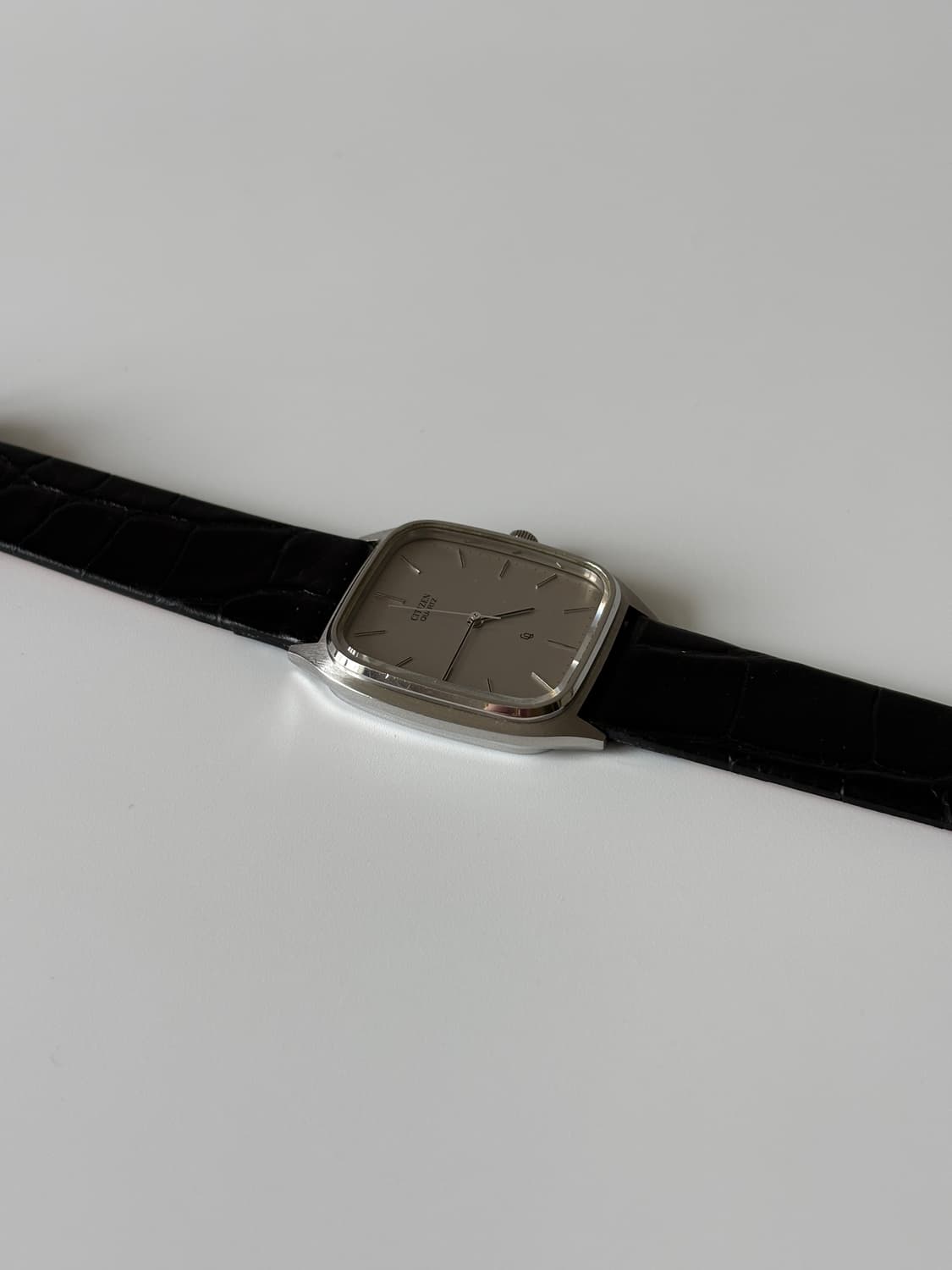 1980년대 빈티지 시계 CQ 실버 스퀘어 쿼츠 남성 상품이미지5
