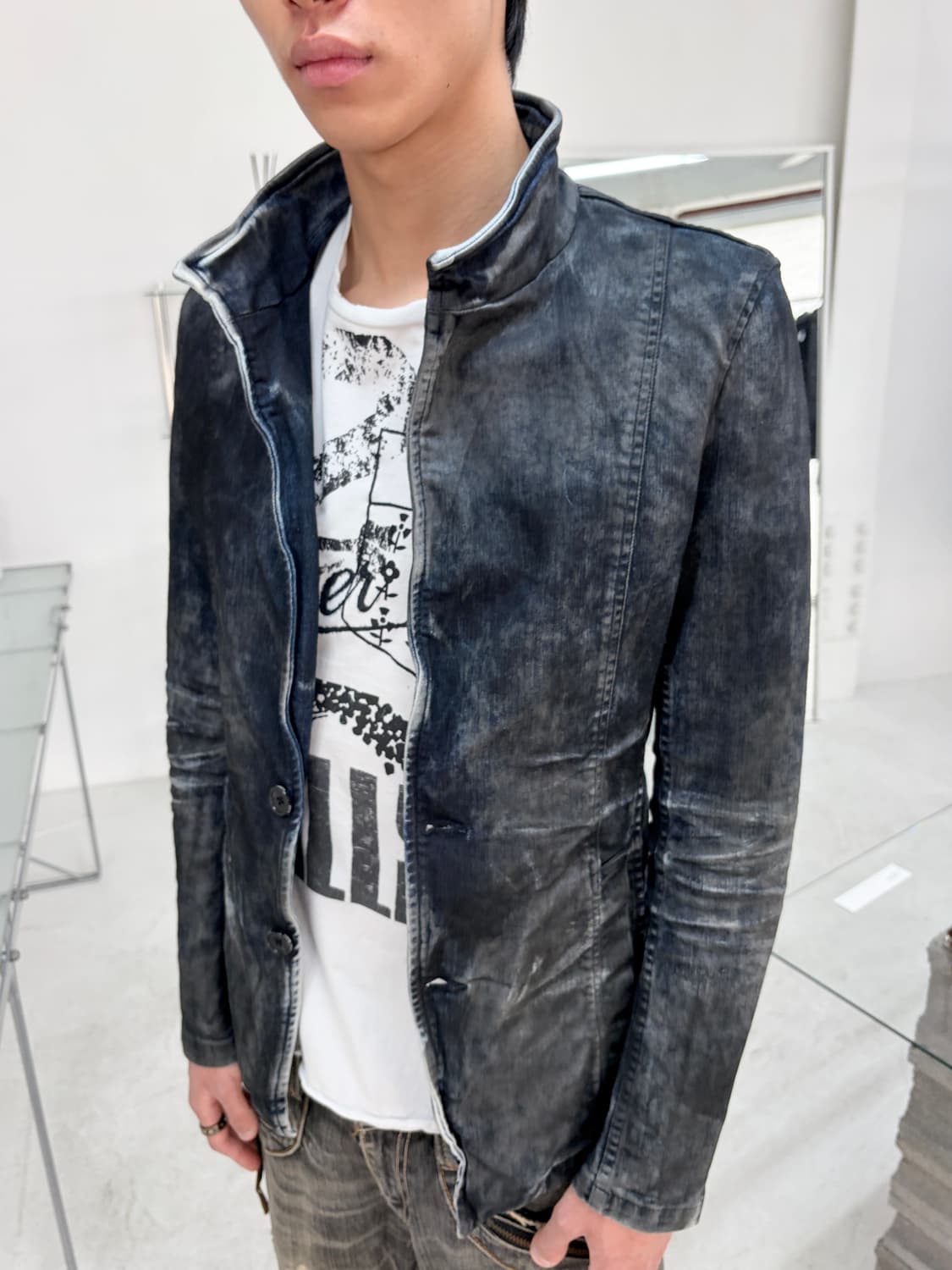 토네이도 마트 더티 워시드 데님 블레이저 자켓 상품이미지1
