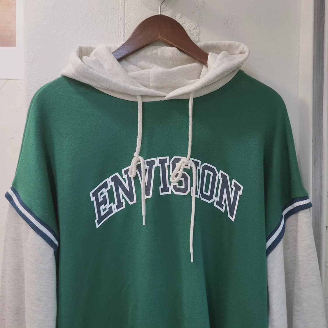 Browny vintage 배색 후드티셔츠 상품이미지4