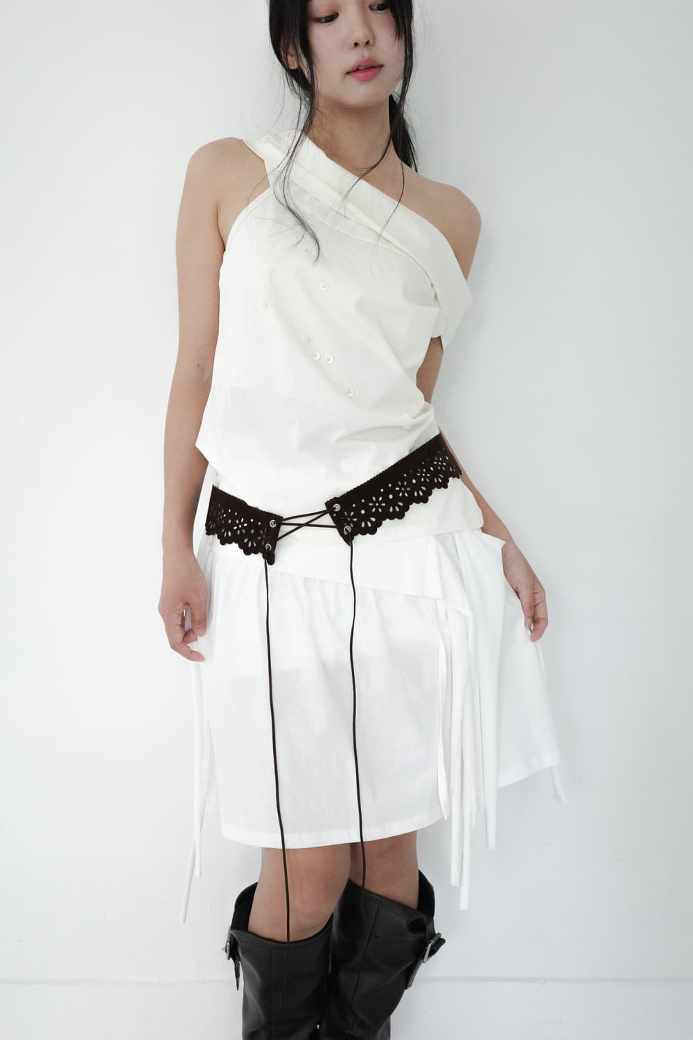 인앤양인하모니 Knot skirt, white 상품이미지2