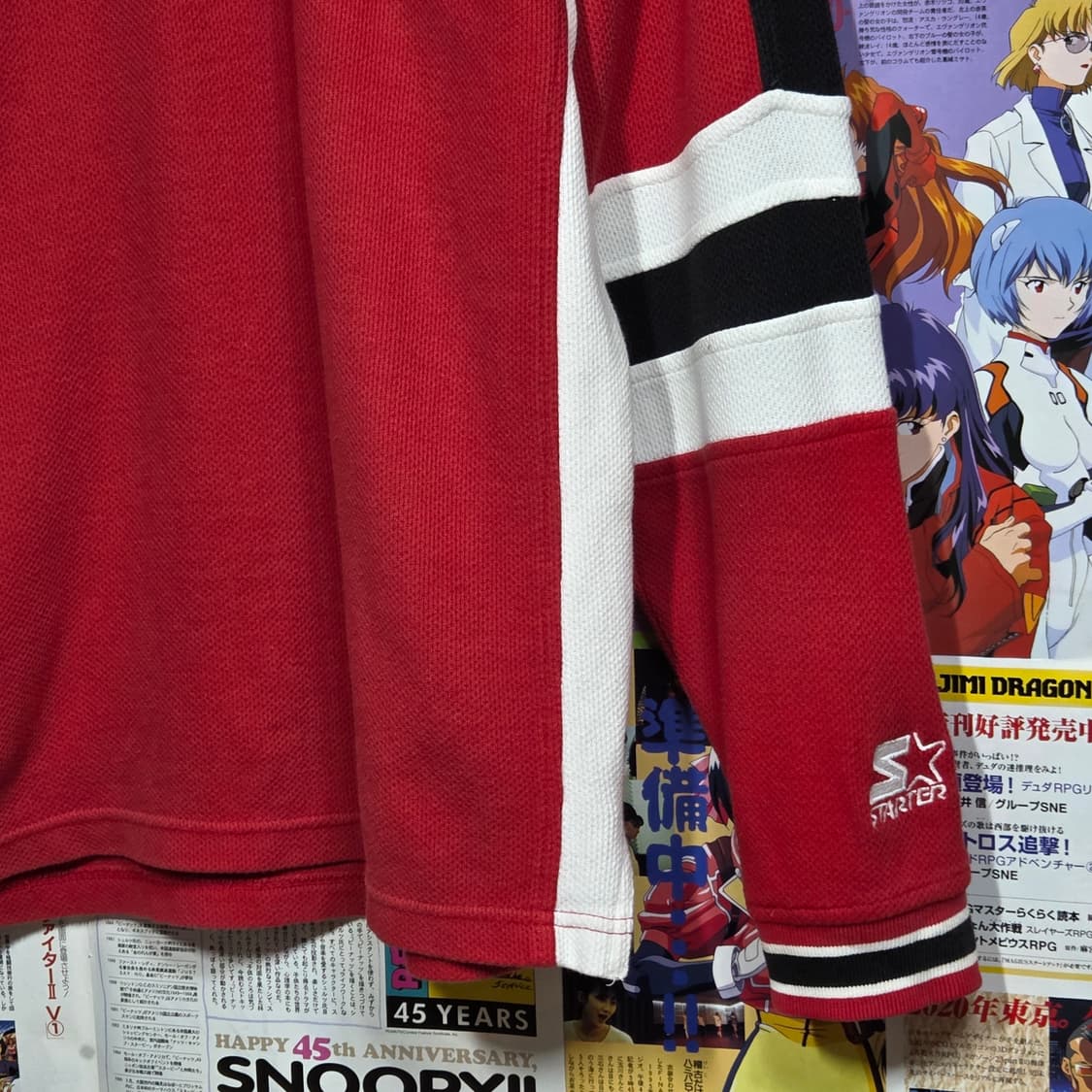 JPN 스타터 올드스쿨 레드 배색 카라 롱슬리브 상품이미지4