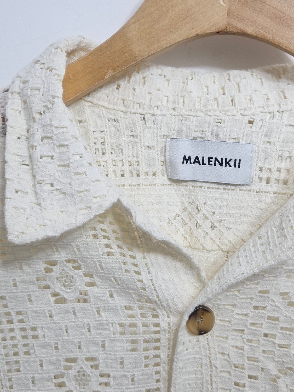 말렌키(MALENKII) 크로셰 반팔 셔츠, 아이보리 상품이미지2