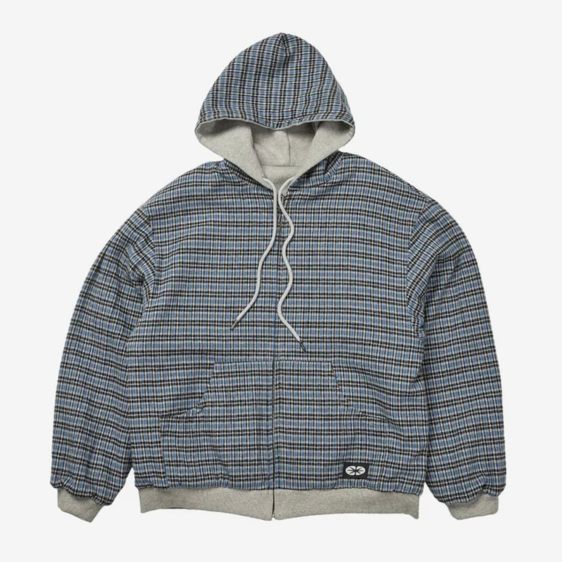 ERTR 리버시블 후드집업 체크블루 M 상품이미지3