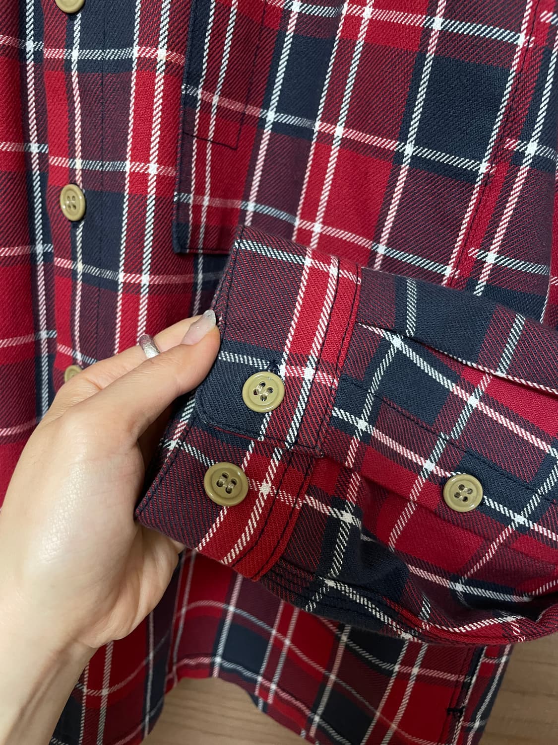 케네스 필드 헤비 코튼 체크 셔츠 m 상품이미지3