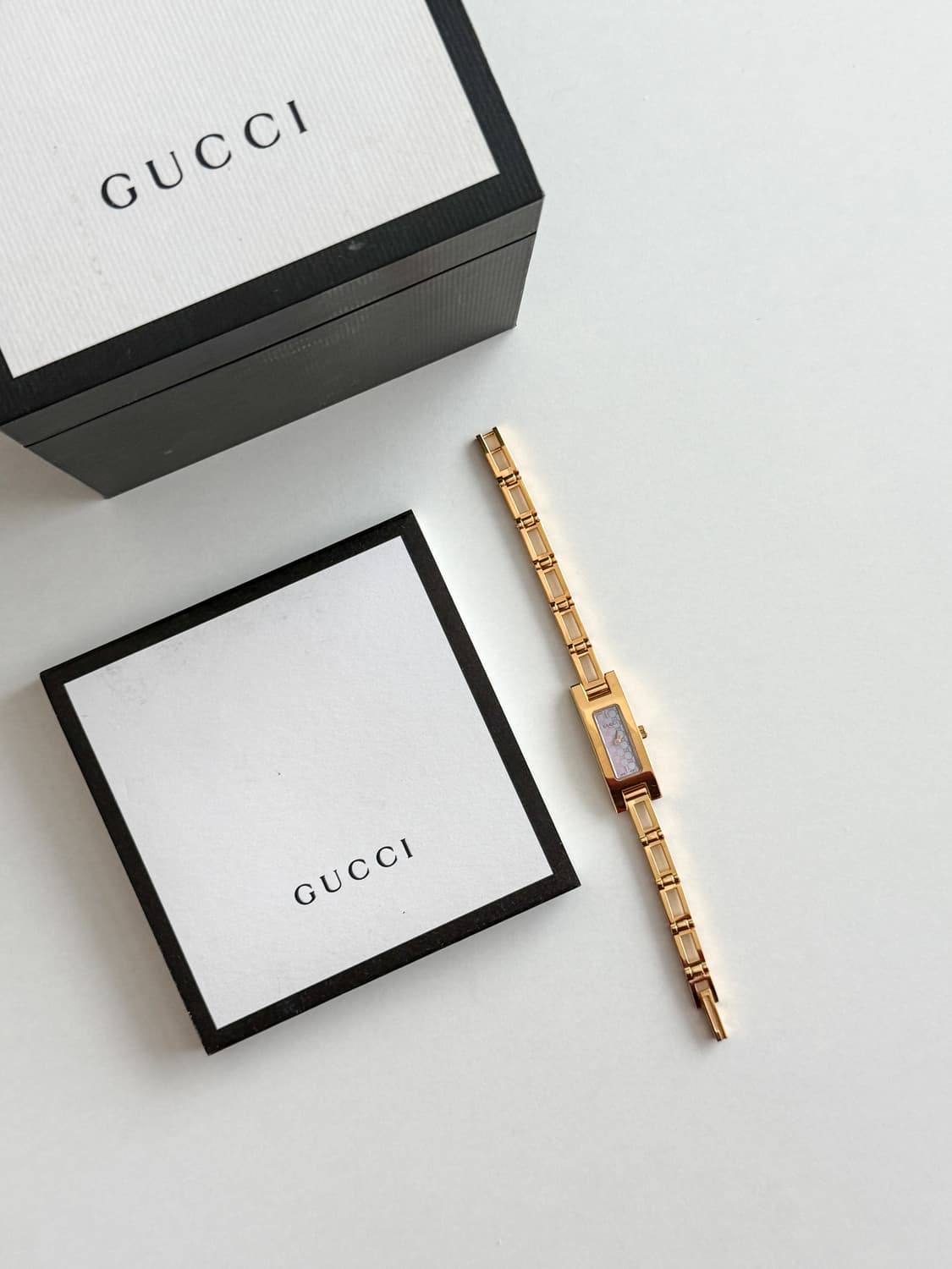 구찌 핑크 GG패턴 다이얼 골드 팔찌 시계 상품이미지10