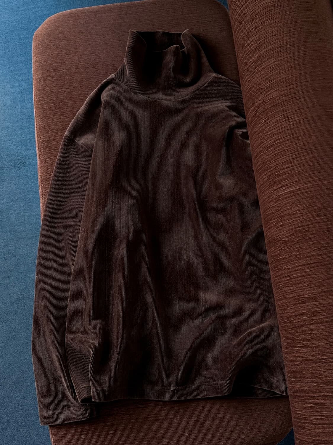 Cord fabric high neck stretched top 상품이미지3