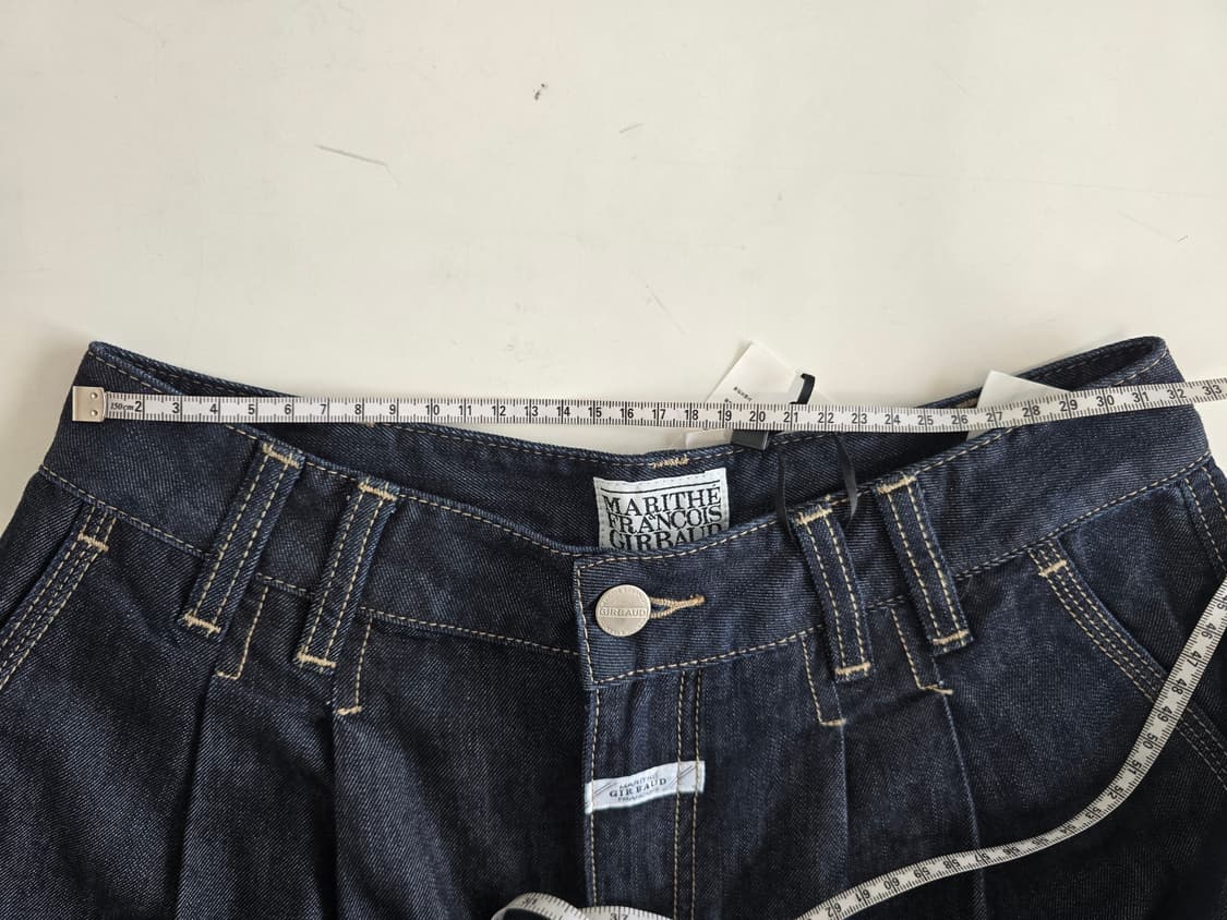 마리떼 프랑소와 저버 핀턱 생지 와이드 데님 팬츠 진청 26 상품이미지8