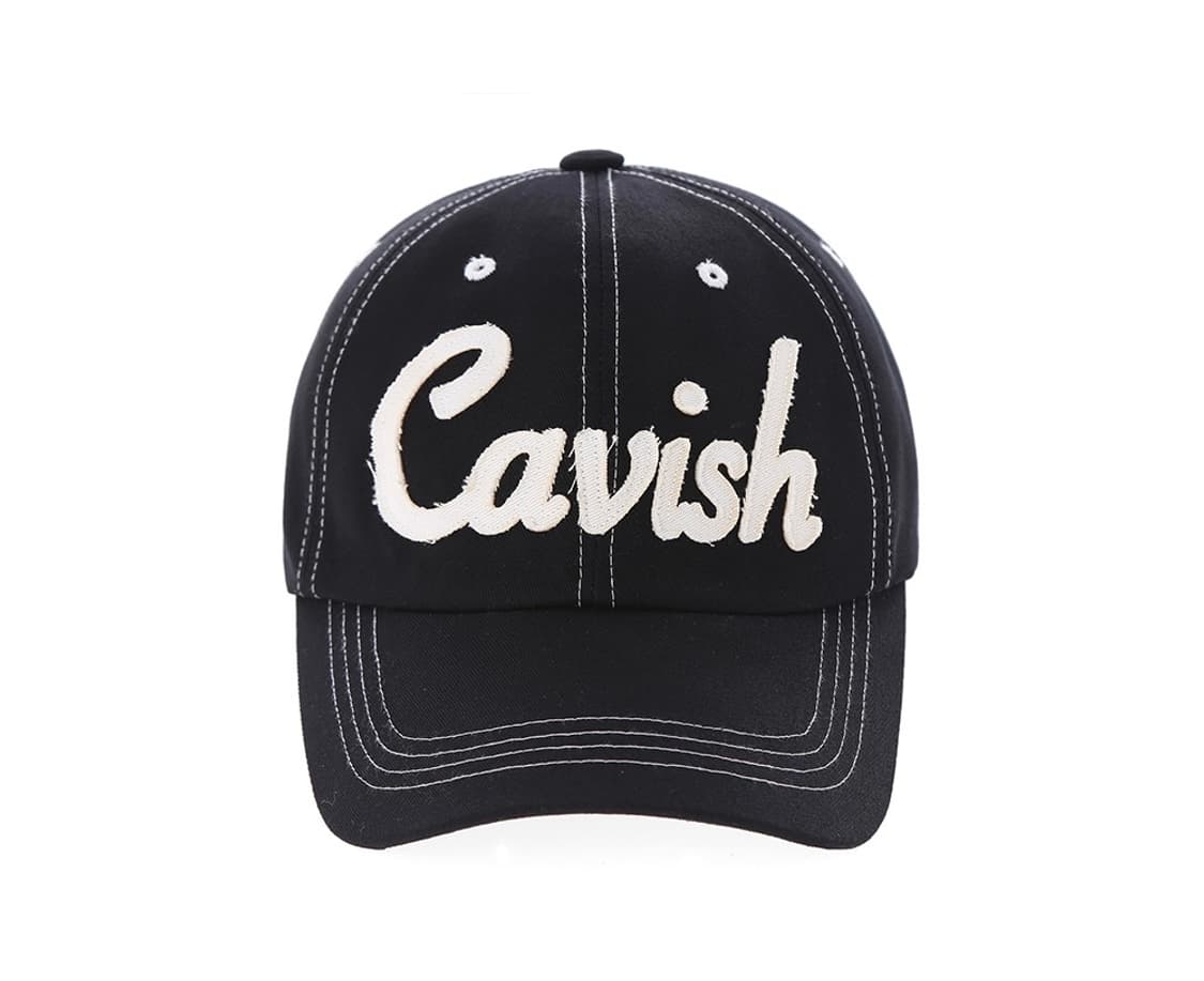 카비시 스티치 포인트 로고 볼캡 모자 블랙 상품이미지2