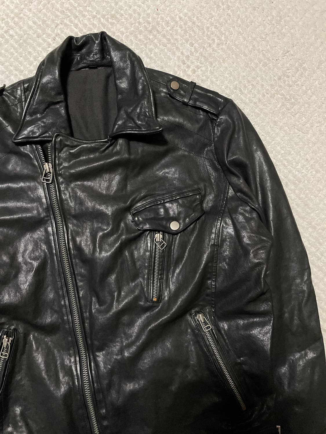 광희시장 웨스턴 무드 램스킨 양가죽 레더 자켓 상품이미지3