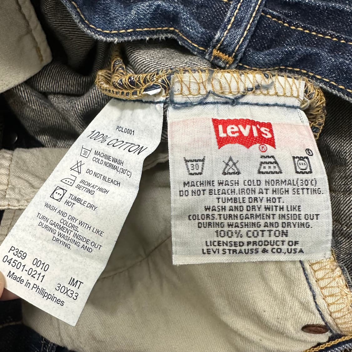 리바이스 501 데님 워싱진 청바지 30인치 상품이미지8