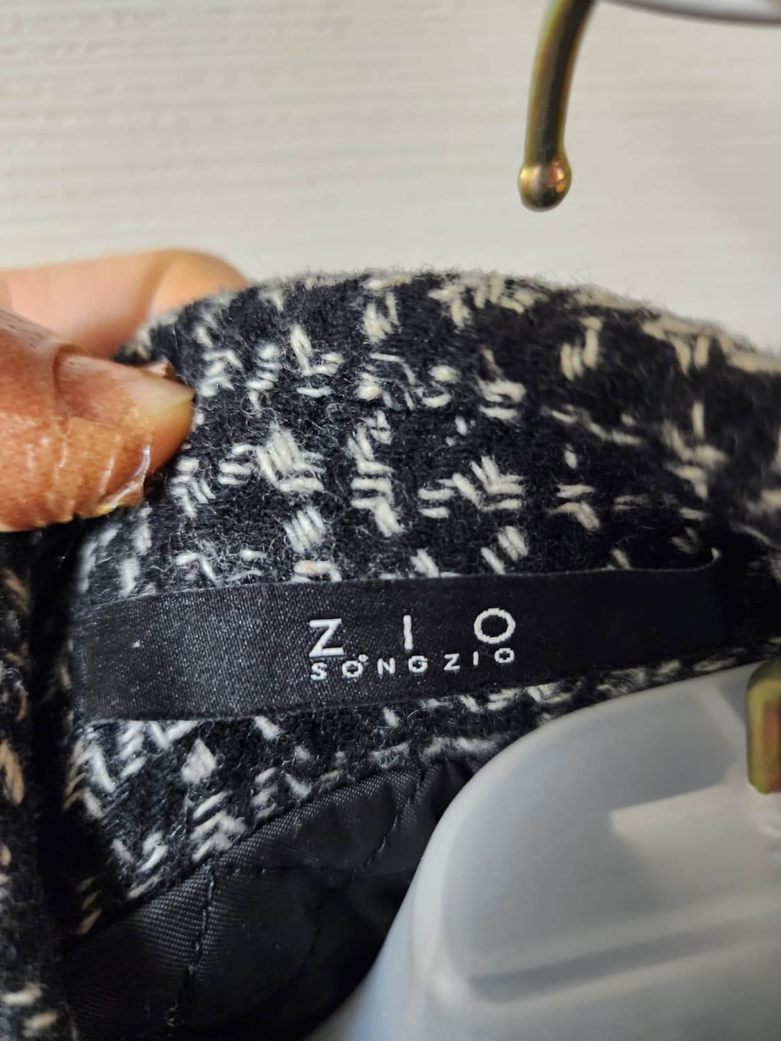 지오송지오 하운드투쓰 체크 더블코트 100 상품이미지2