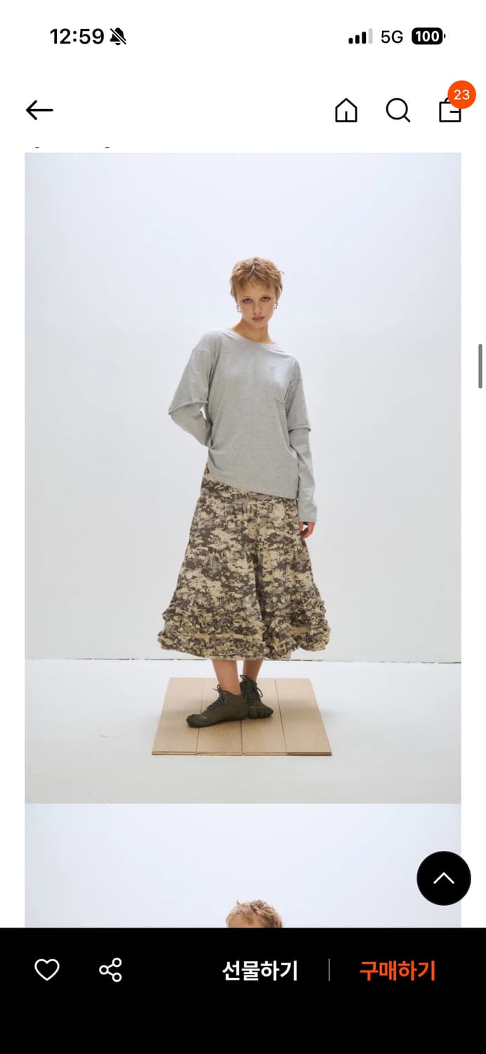 (새상품) 플리즈 프로젝트 카모 스커트 상품이미지2