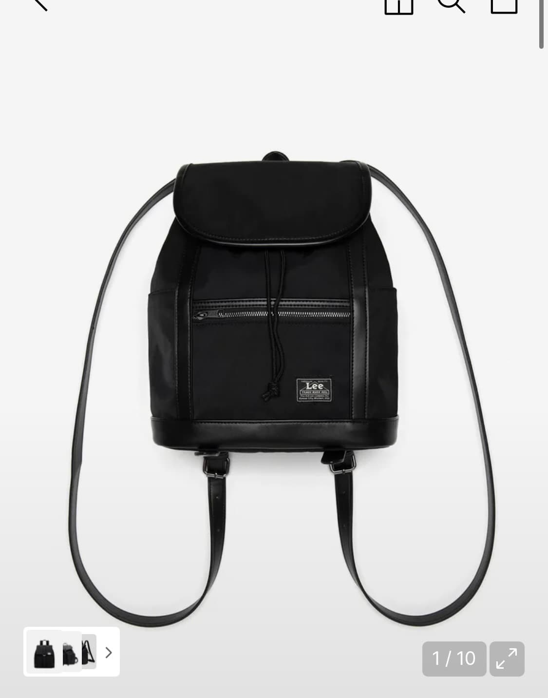 lee 배색 나일론 미니 백팩 블랙 상품이미지1
