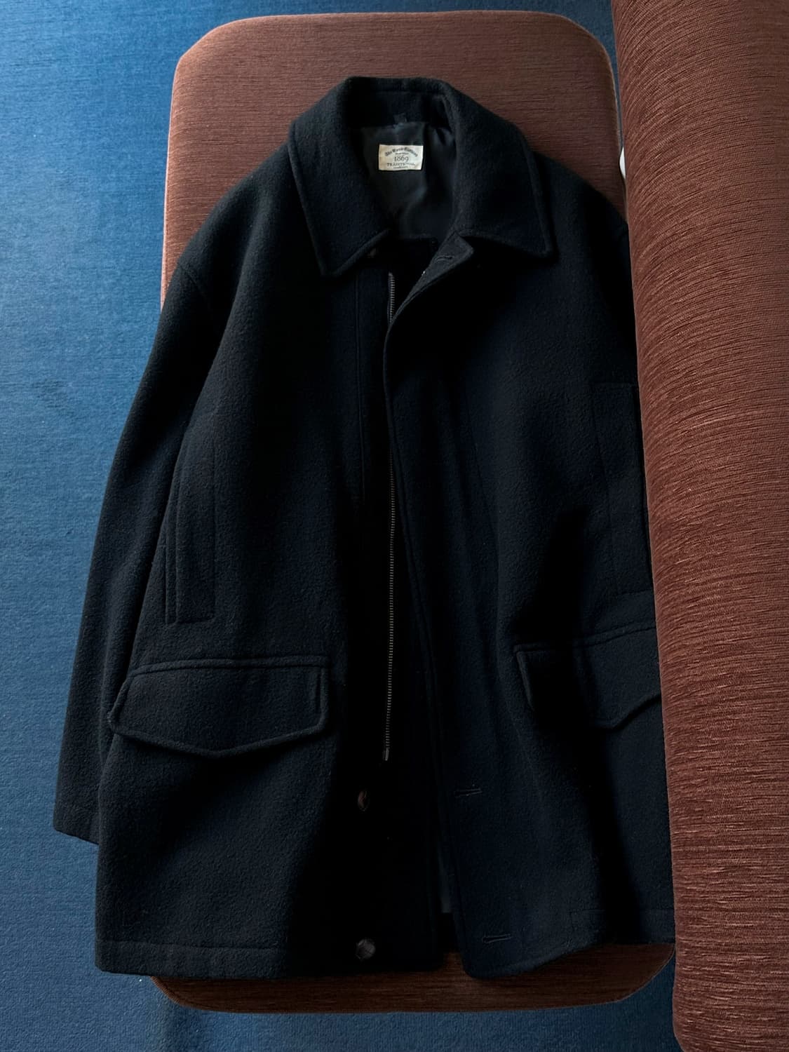 Brushed wool design zip single coat 상품이미지5