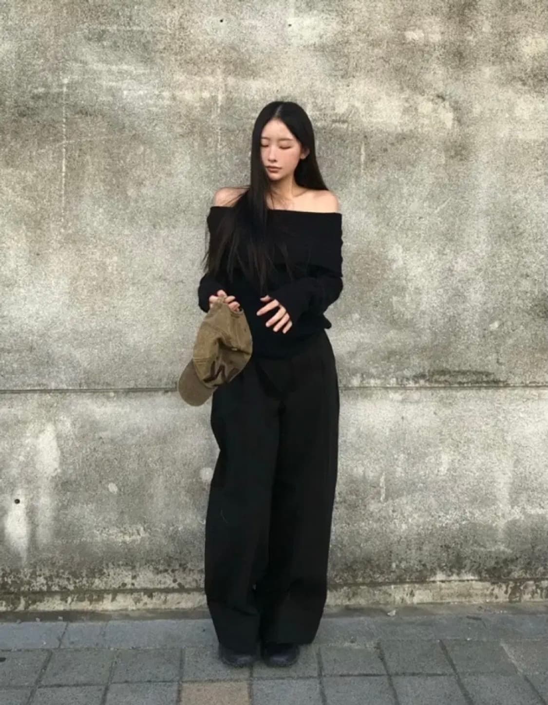 yue project 오프숄더 니트 유프로젝트 니트 상품이미지1