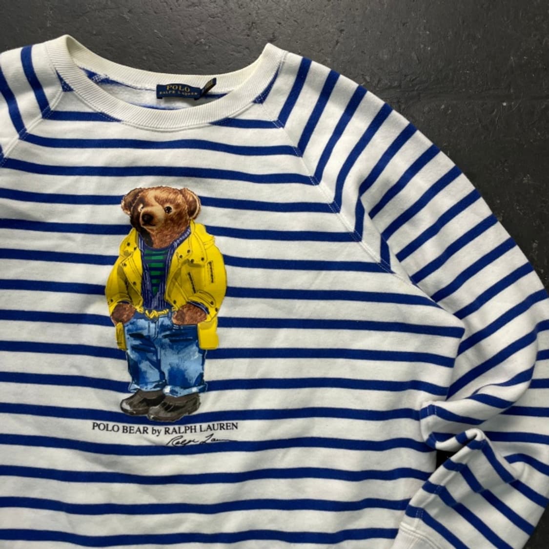 100 폴로 랄프로렌 베어 스트라이프 맨투맨 상품이미지2