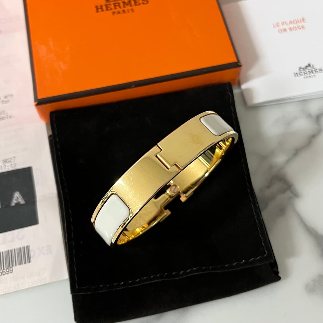 [S급/정품] 에르메스 클릭아슈 화이트 골드 팔찌 PM 상품이미지3