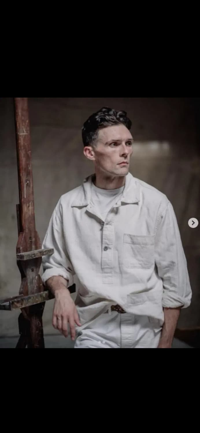 Rrl 헤링본 린넨 풀오버 셔츠 L 상품이미지1