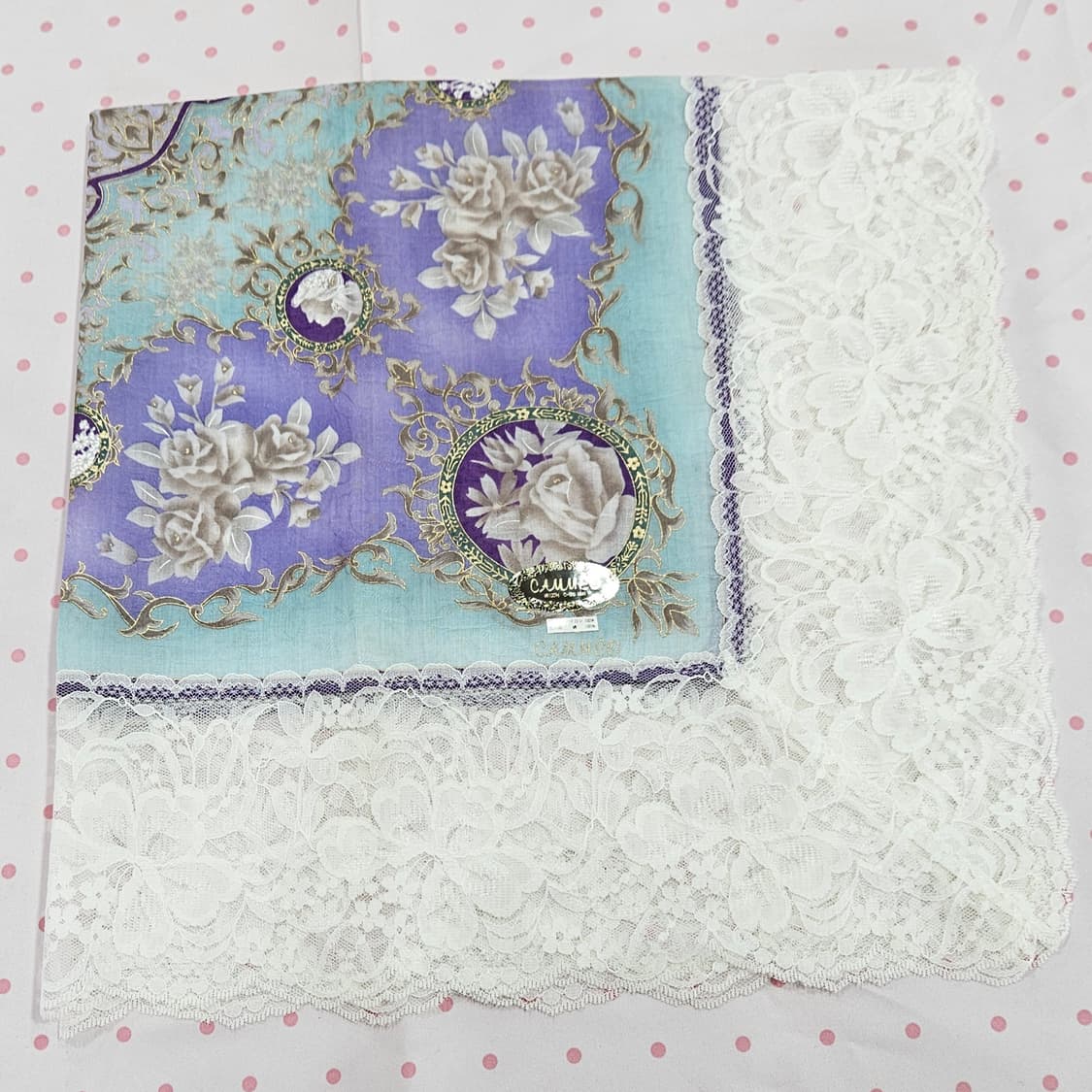 카메오(CAMEO) 레이스 프레임 플라워 스카프 상품이미지2