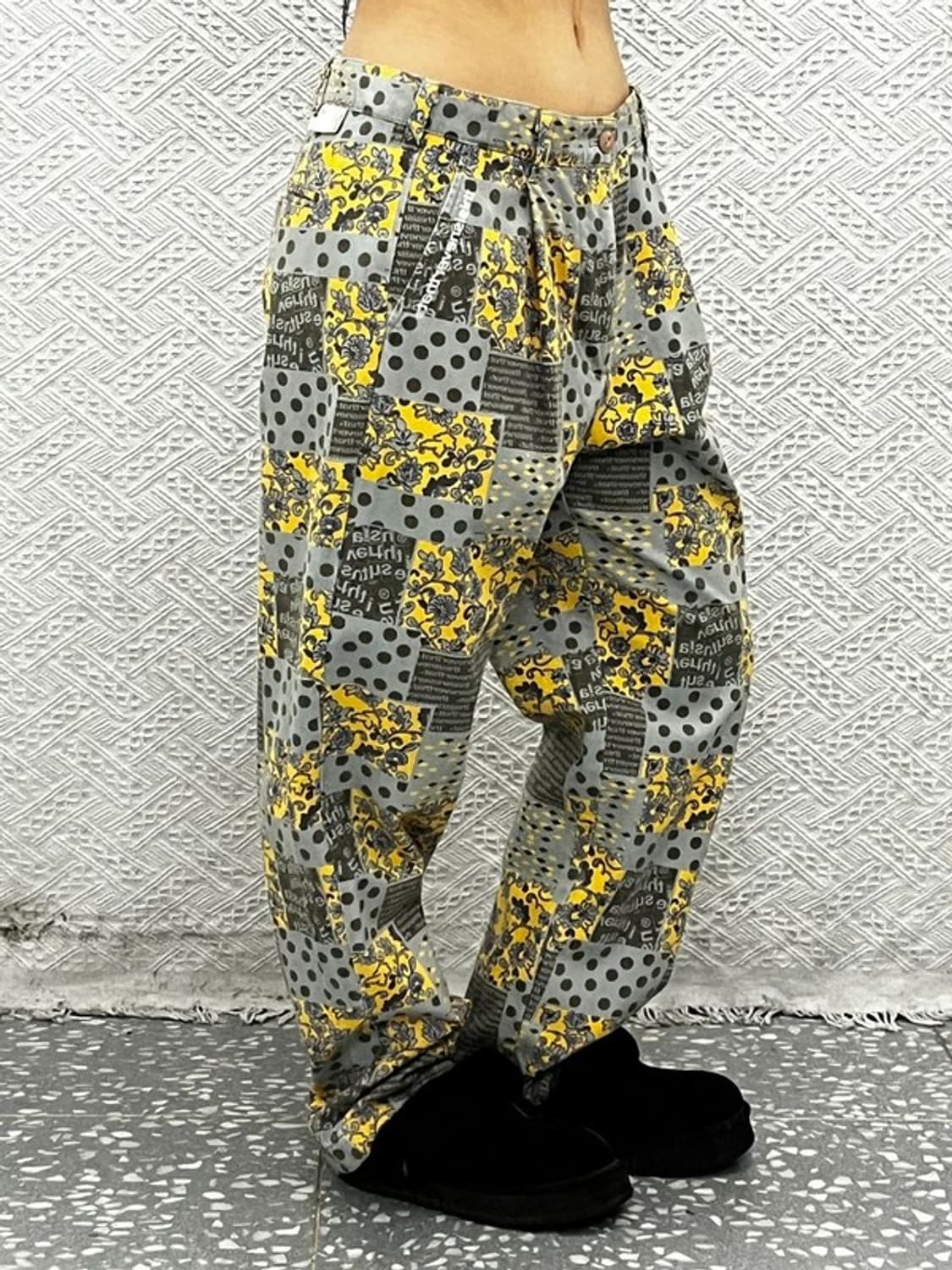 디스이즈네버댓 스트릿 펑크 키치 에스닉 패턴 코튼팬츠 M C10880 상품이미지2