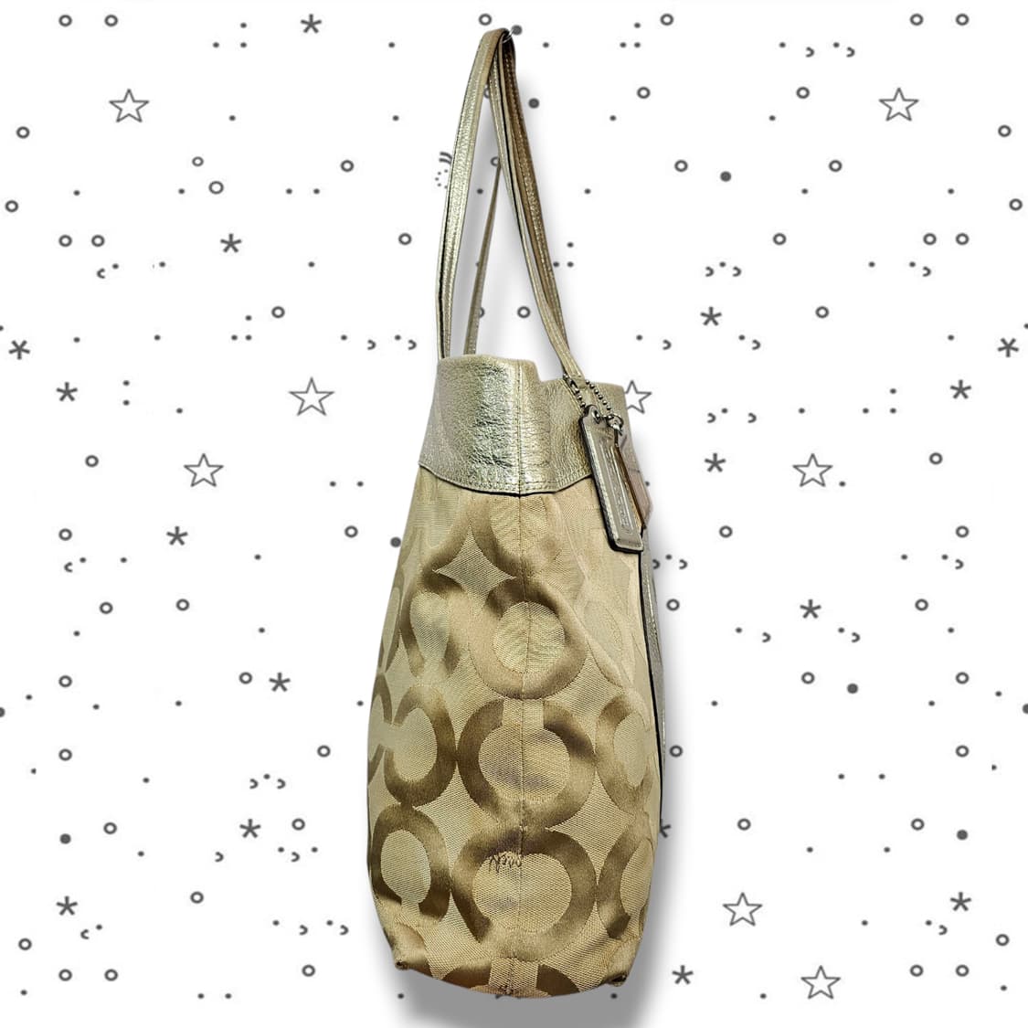 COACH 코치 줄리아 메탈릭 골드 토트백 상품이미지6