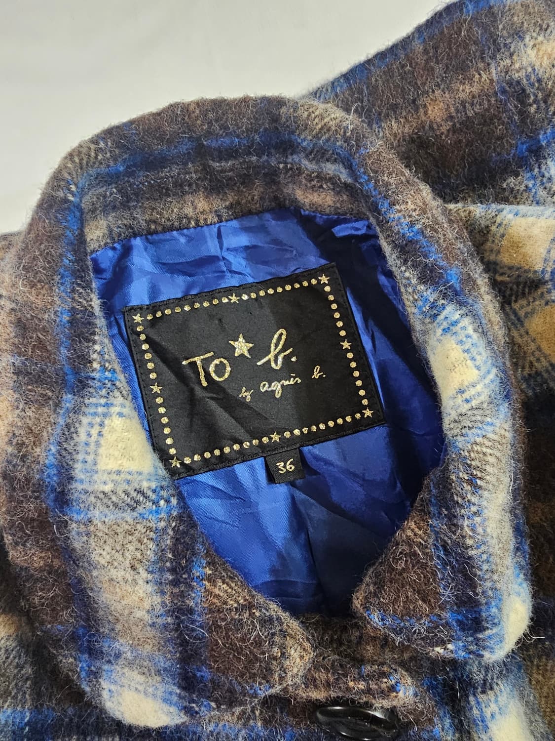 To b by agnes b 아네스베 프렌치 빈티지 모리걸 체크 코트 상품이미지6