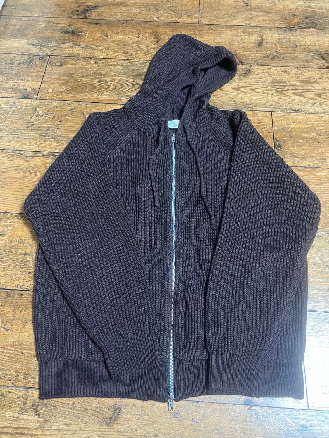 애프터프레이 니트집업 브라운 L 컴포트 후디 집업 니트 브라운 상품이미지1