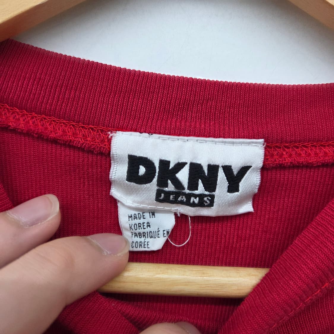 DKNY 빈티지 긴팔 니트 레드 여성M 상품이미지4