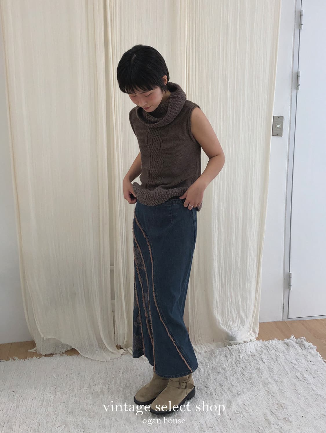 vintage bohemian denim skirt 상품이미지4