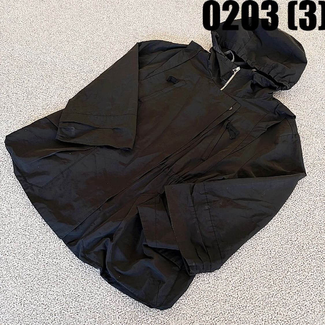 [실측확인] 시슬리 블랙 후드 숏 야상 후드점퍼 상품이미지1