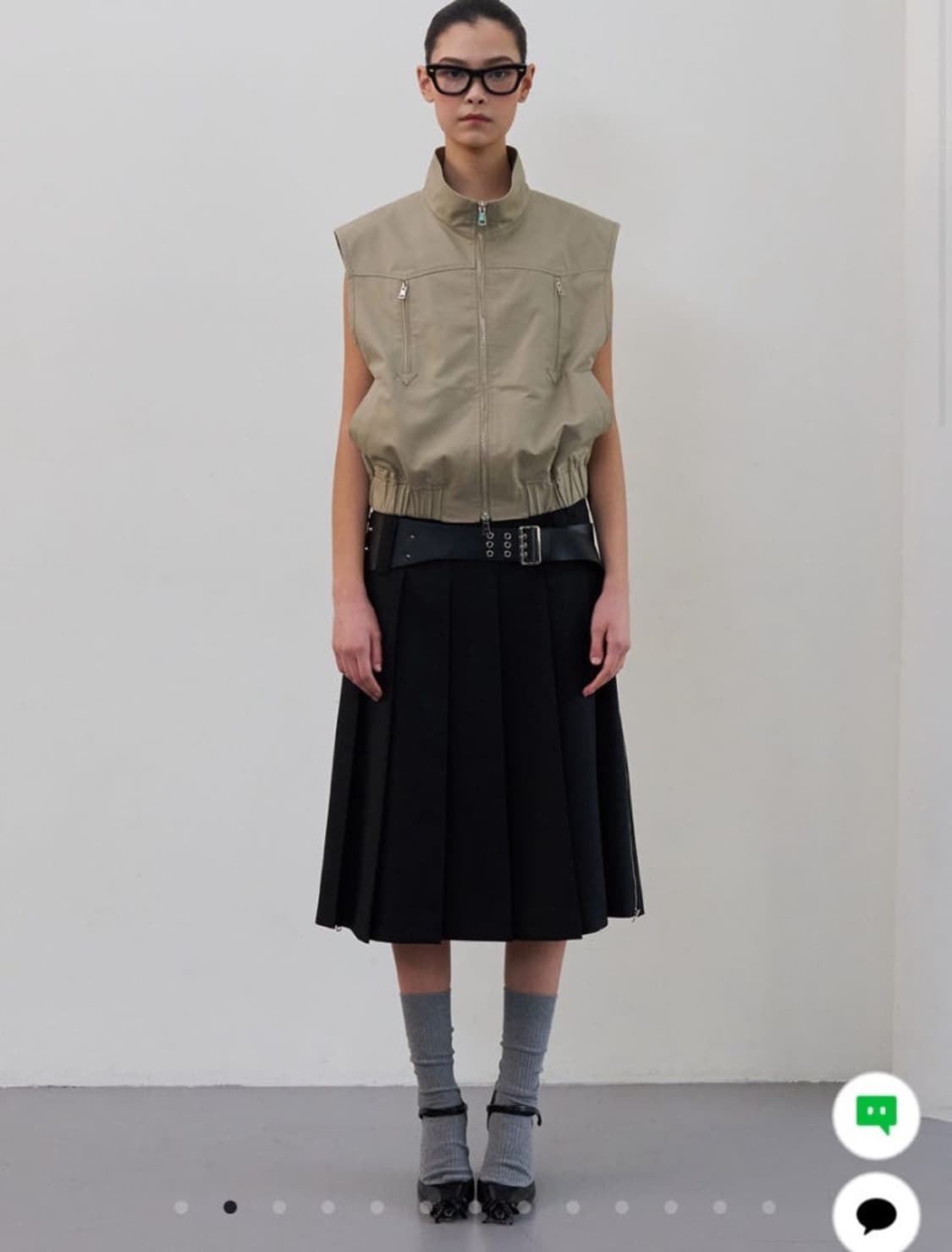 LCDC엘씨디씨 SIDE ZIPS PLEATED MIDI SKIRT XS 상품이미지1