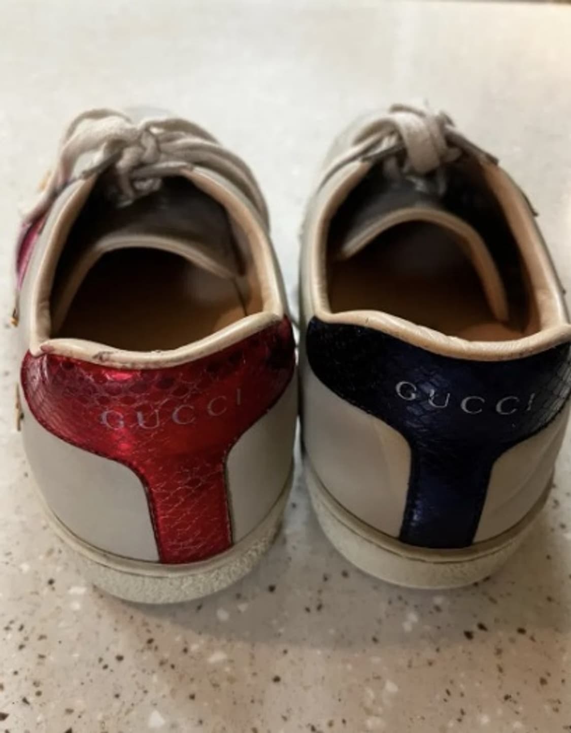 [정품] 구찌 화이트레더 사이드 삼색로고 스니커즈 265 상품이미지2