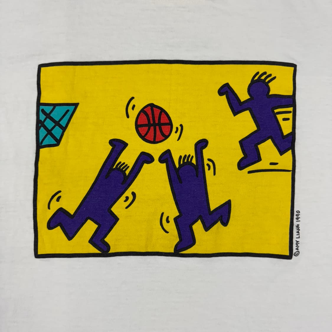 빈티지 90s Amy Liang Basketball 팝아트 티셔츠 상품이미지4