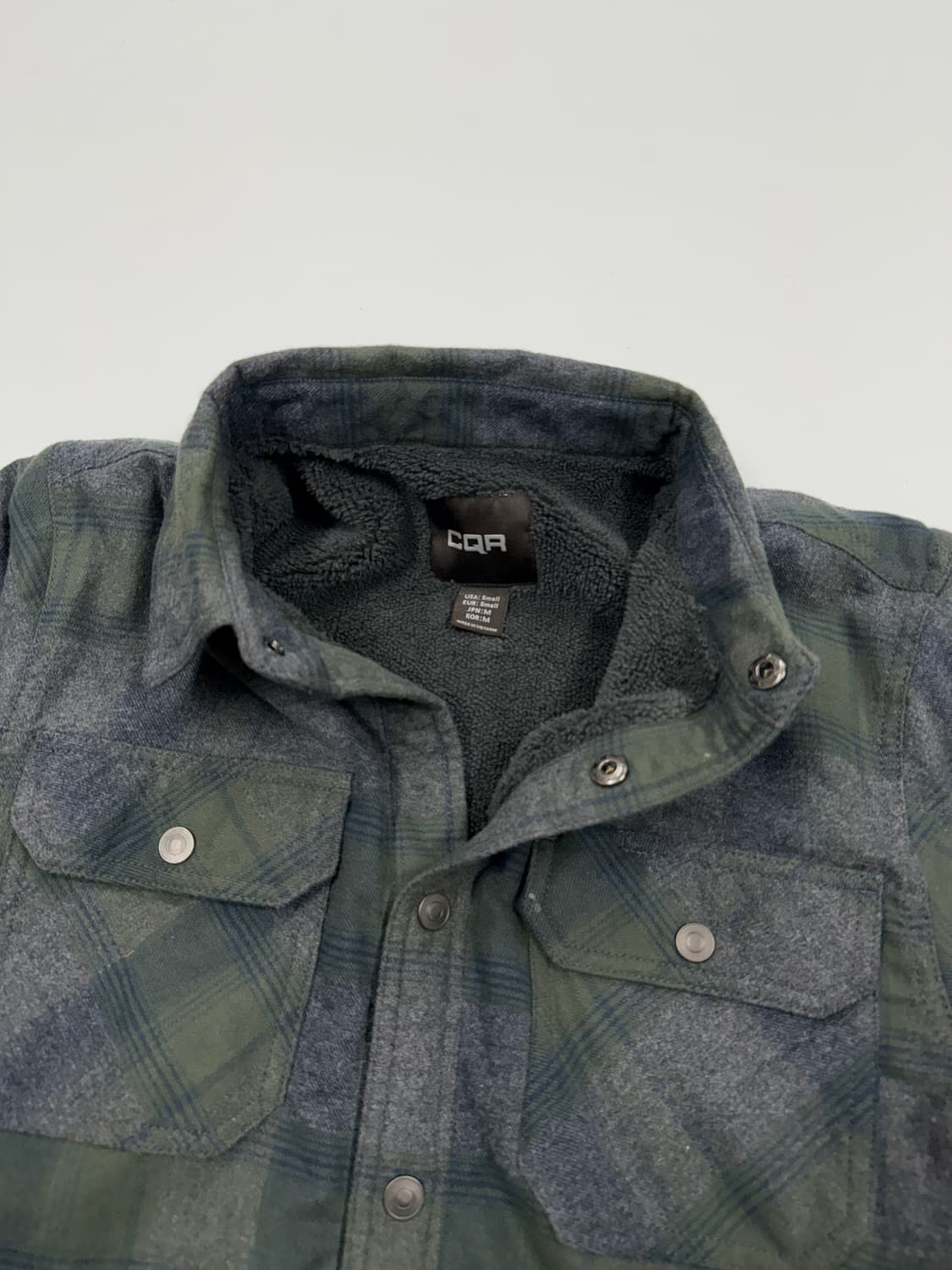 올리브 체크 플리스 셔츠 상품이미지5