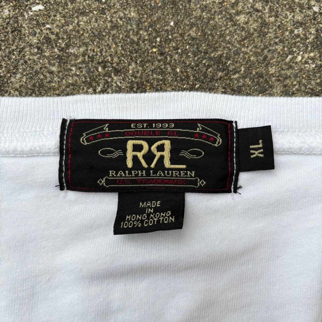 RRL 더블알엘 코튼 슬럽 헨리넥 반팔티 화이트 상품이미지3