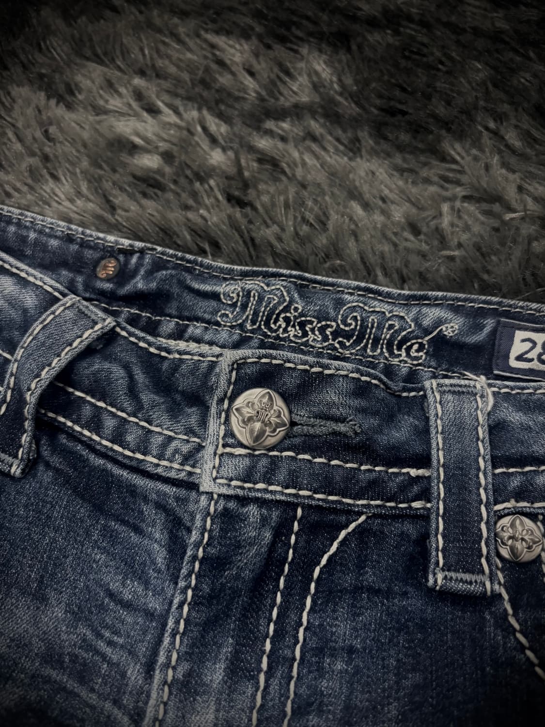 물결 워싱 뒷판 실버 글리터 부츠컷 팬츠 상품이미지6