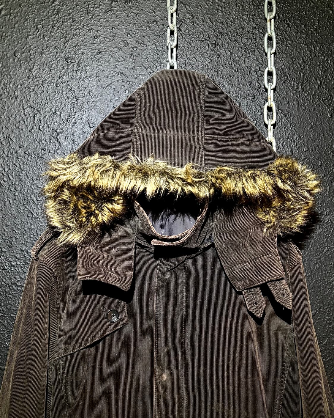 Comme Ça Ism – Corduroy Fur Hooded Jacke 상품이미지2