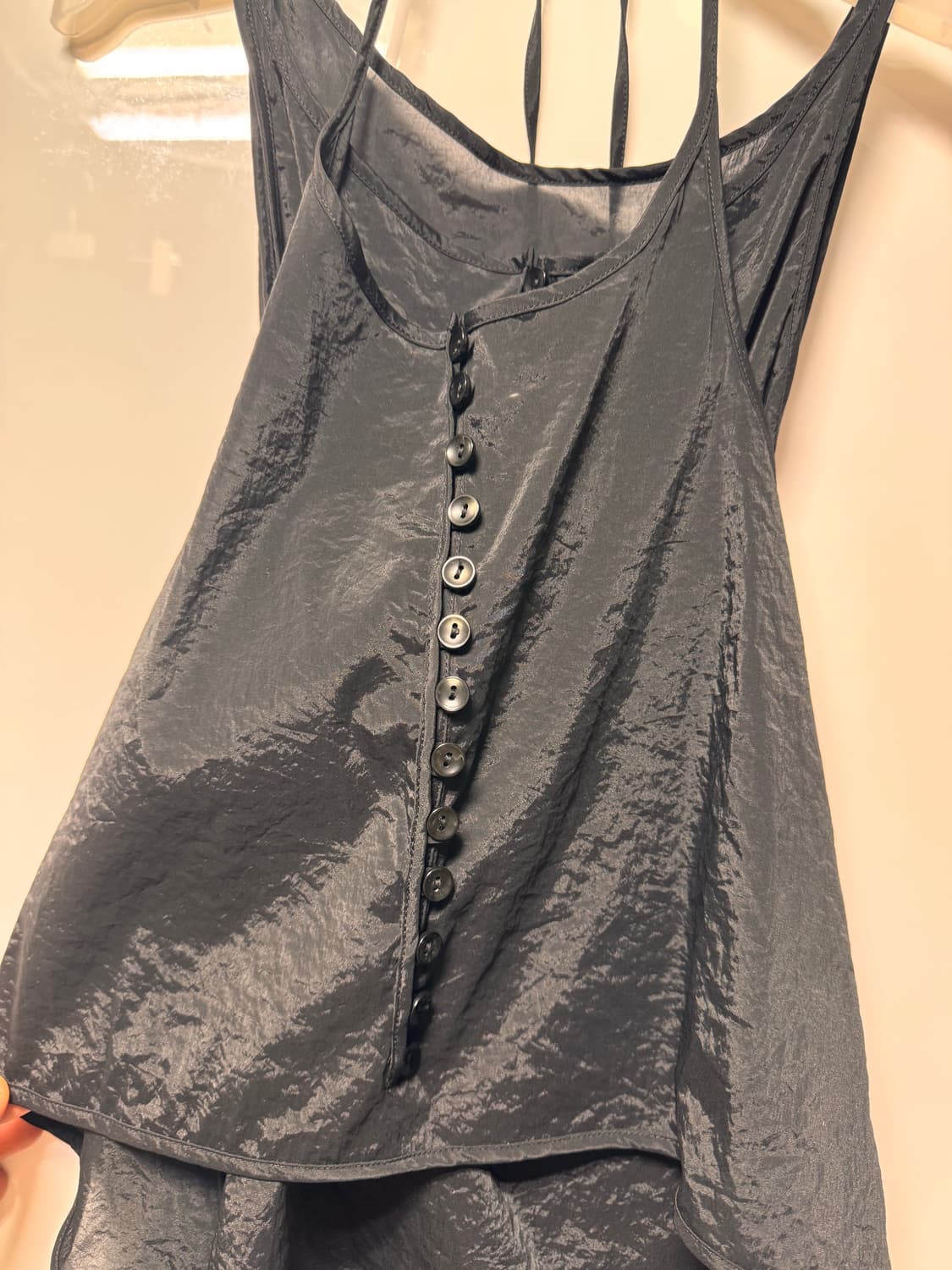 로우 클래식 시스루 슬리브리스 탑 판매합니다. 상품이미지4