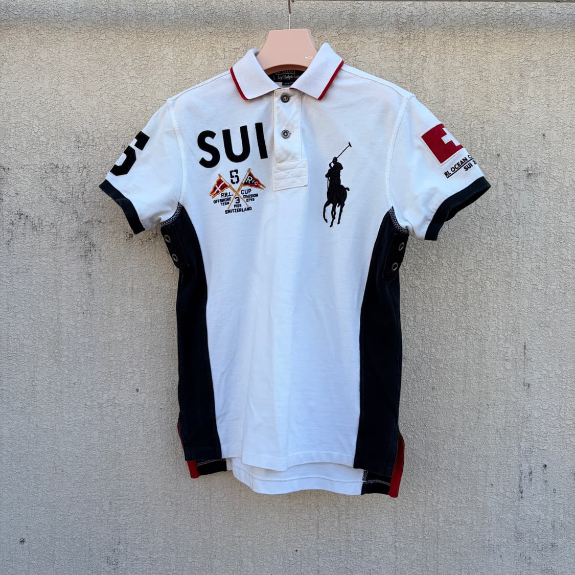 식케이 착용)폴로랄프로렌 스위스 치프카프 블랙 빅포니 PK카라 반팔 티셔 상품이미지1