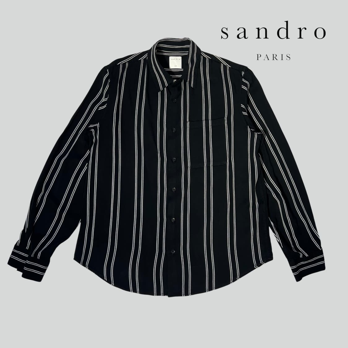 [XL]SANDRO 산드로 스트라이프 레이온 셔츠 상품이미지1