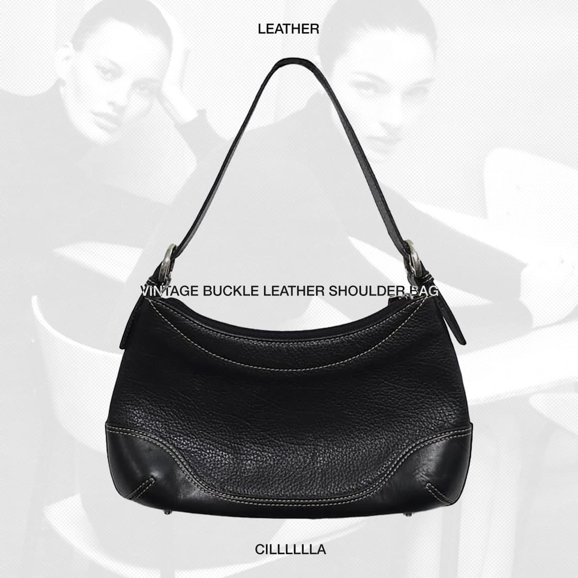 LEATHER 빈티지 버클 레더 숄더백 상품이미지1