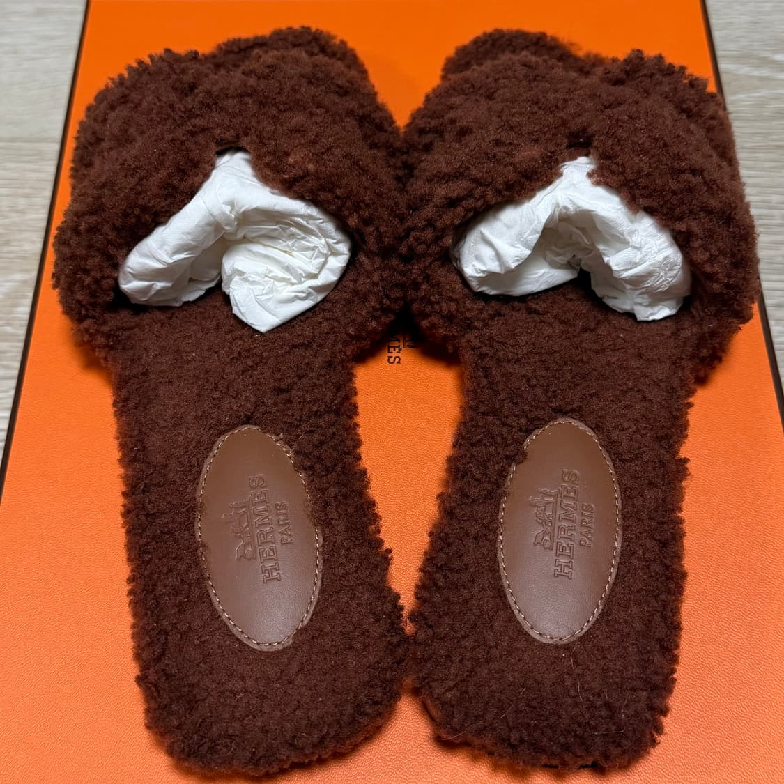 [S+급/36.5] 에르메스 오란 시어링 퍼 샌들 슬리퍼 상품이미지7