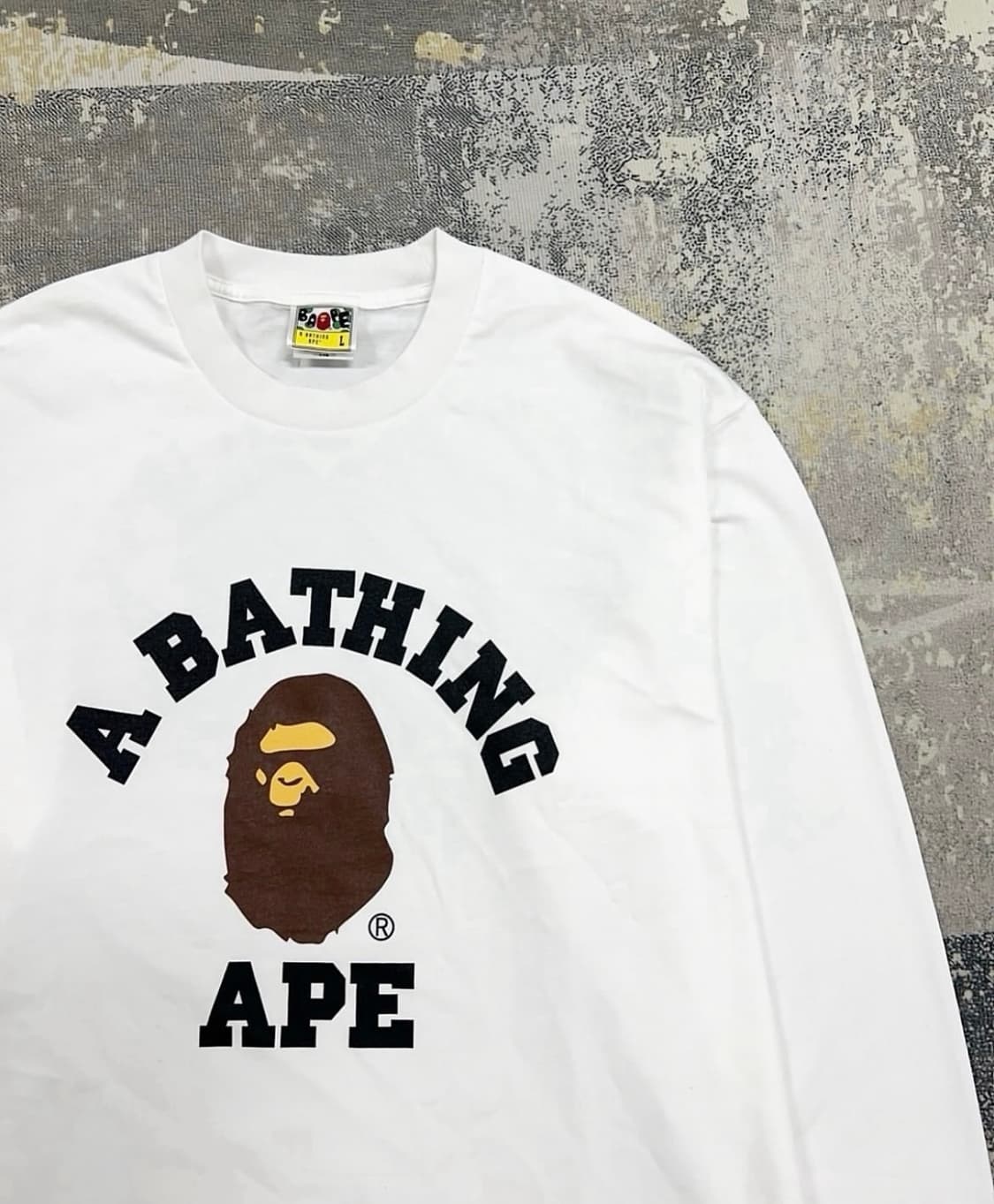 베이프 Bape 컬리지로고 긴팔 화이트 상품이미지2