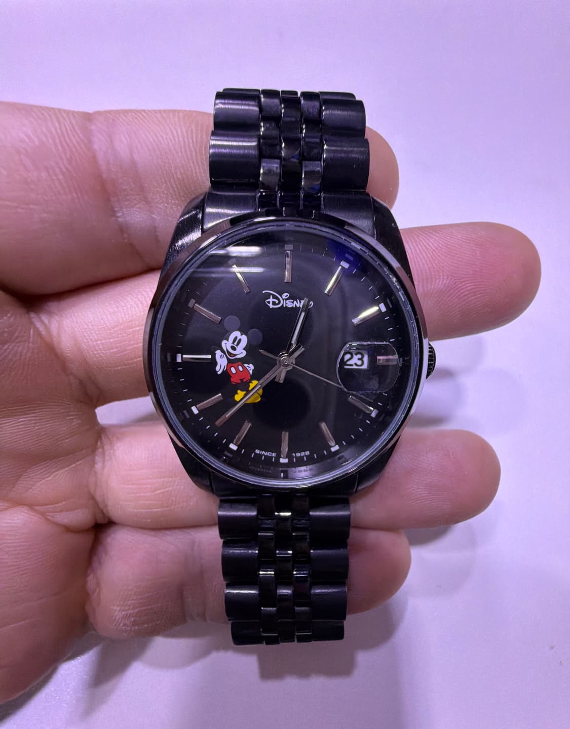 디즈니 미키마우스 데이저스트 블랙 메탈밴드 손목시계 상품이미지1