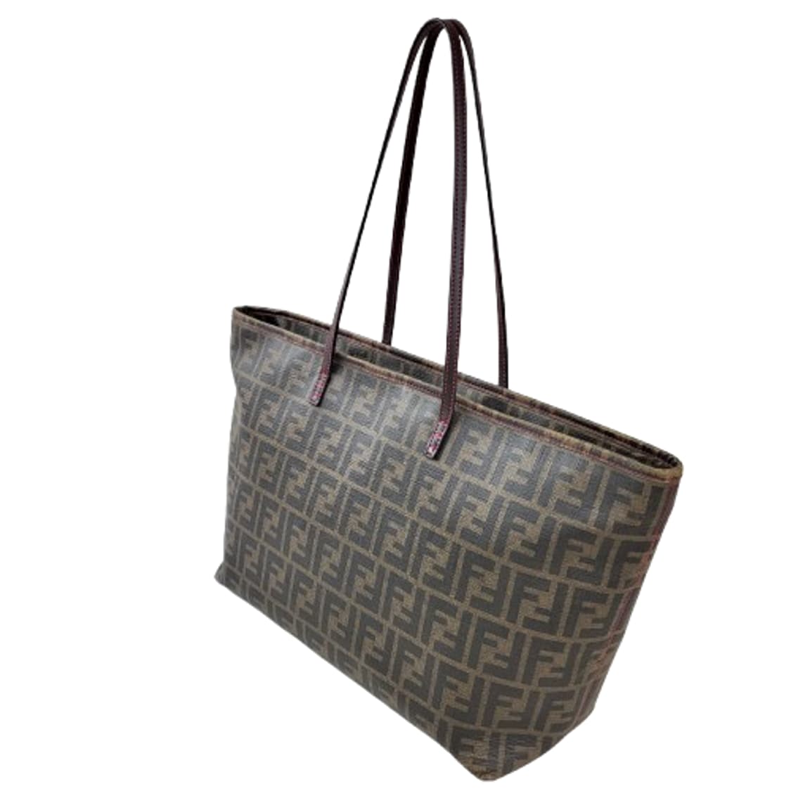 정품 펜디 주카 PVC 타바코브라운 스티치 쇼퍼백 상품이미지4