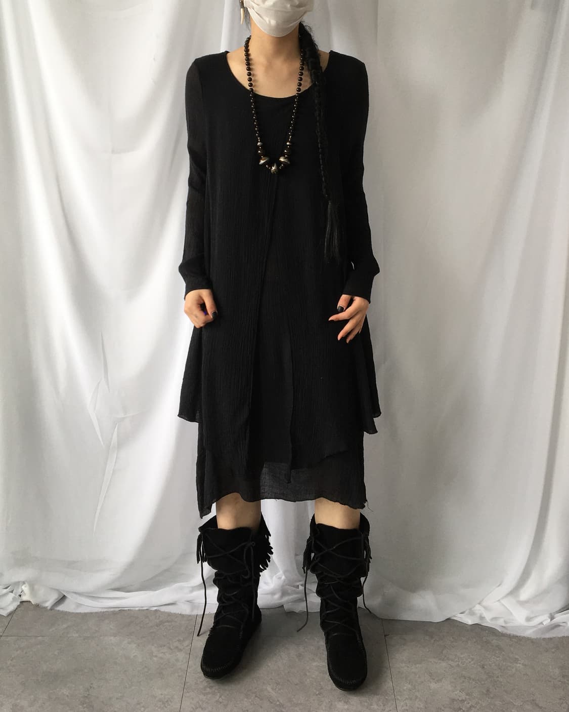 Layered point unbalanced loose fit onepi 상품이미지9