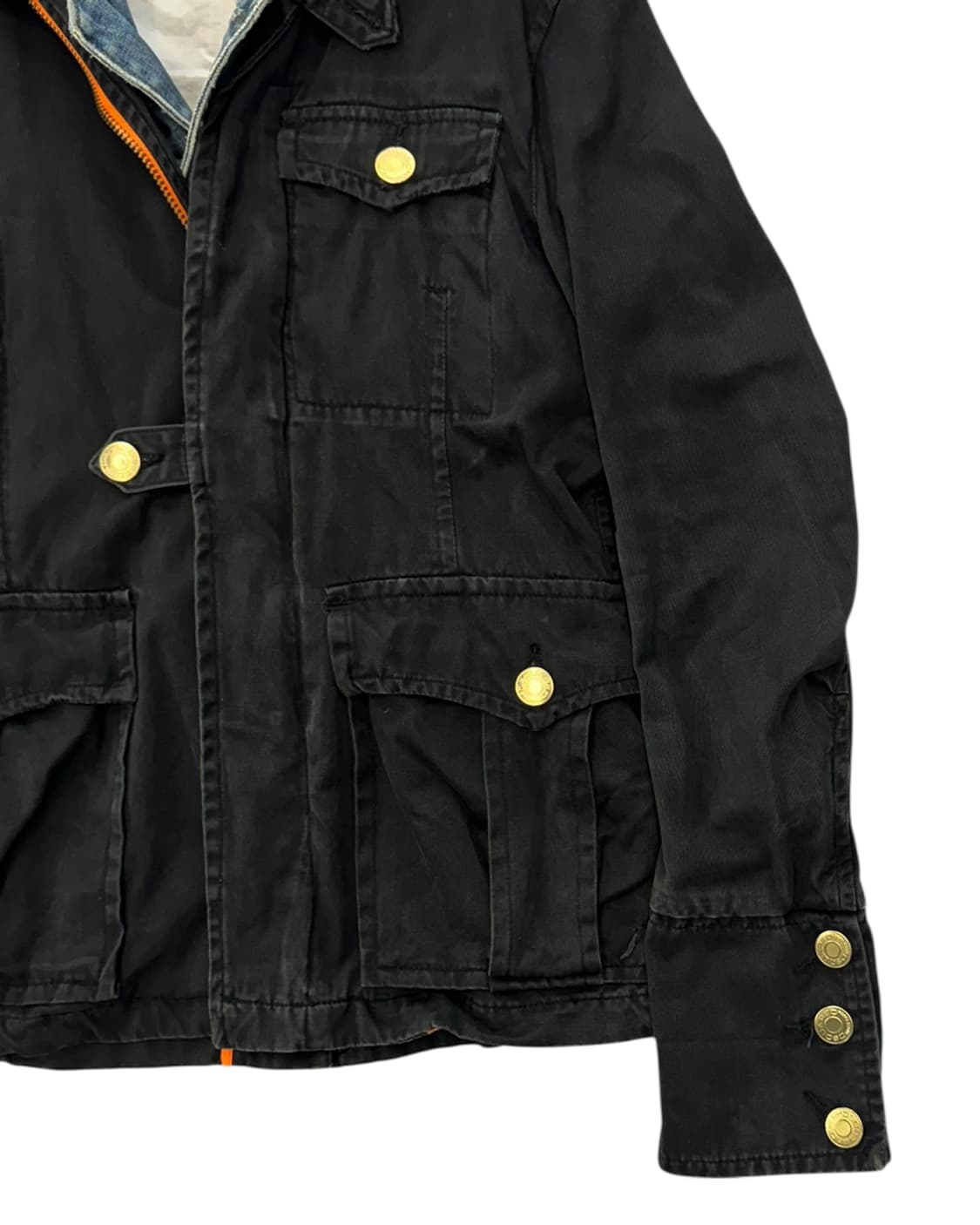 디스퀘어드2 05SS 데님 레이어드 밀리터리 자켓 블랙 상품이미지6